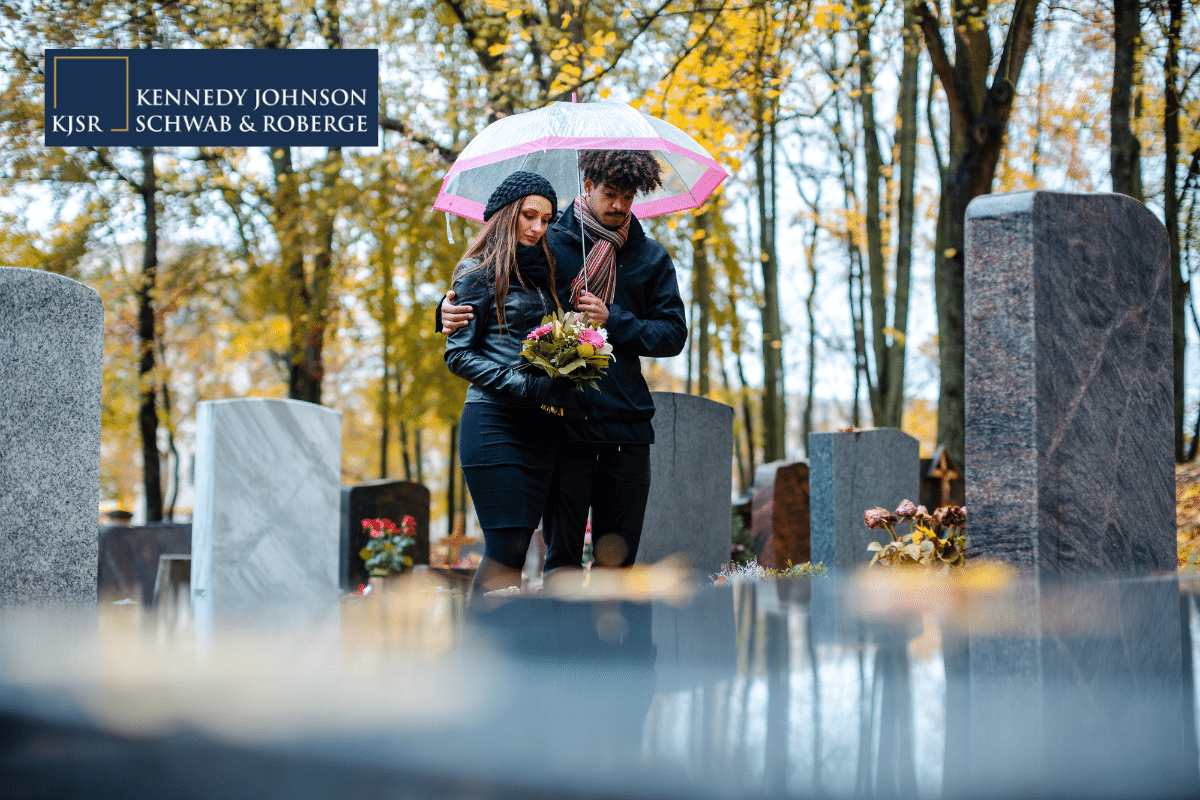 people in a graveyard